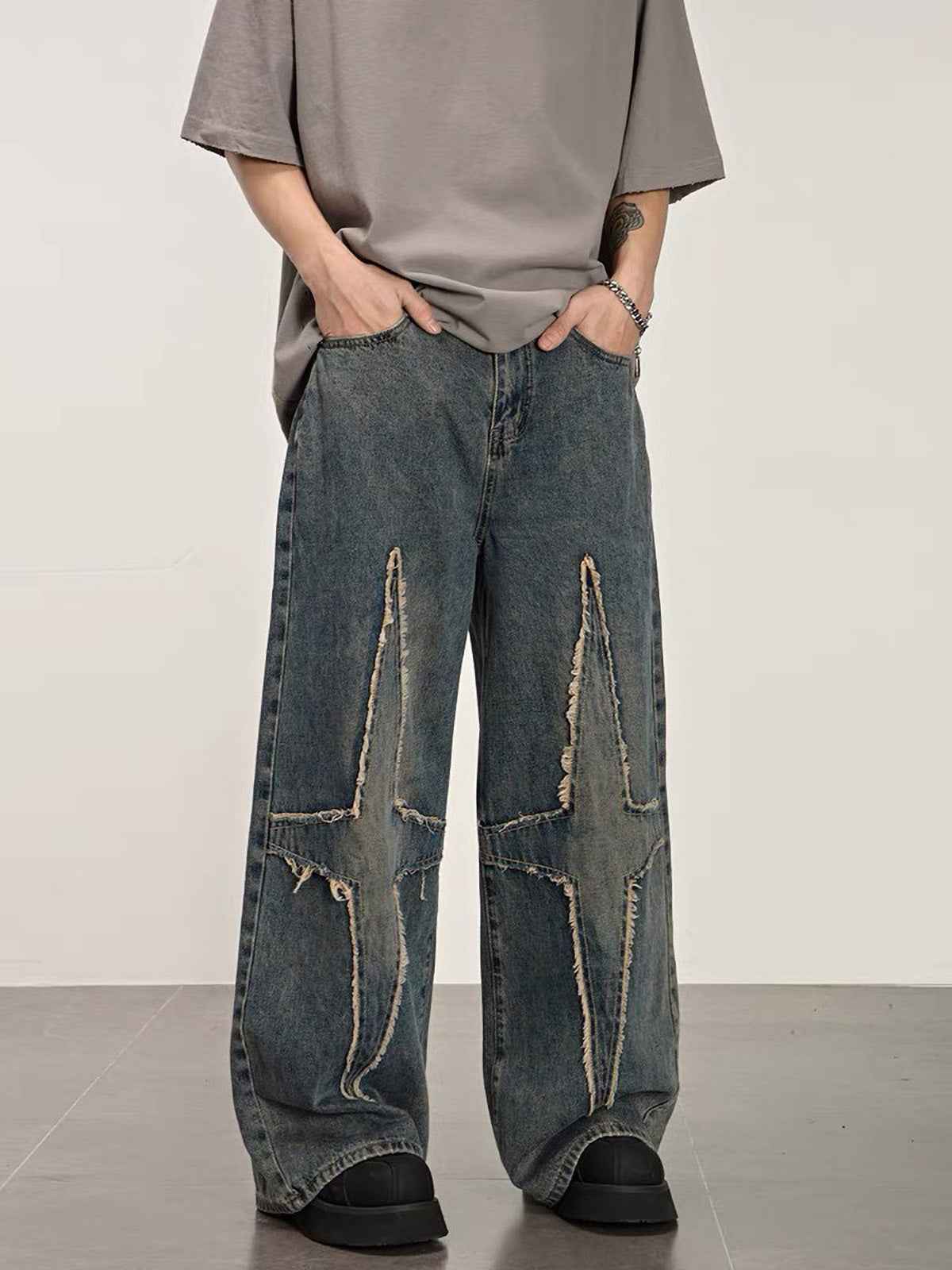 High Street Star Washed Jeans - 2150