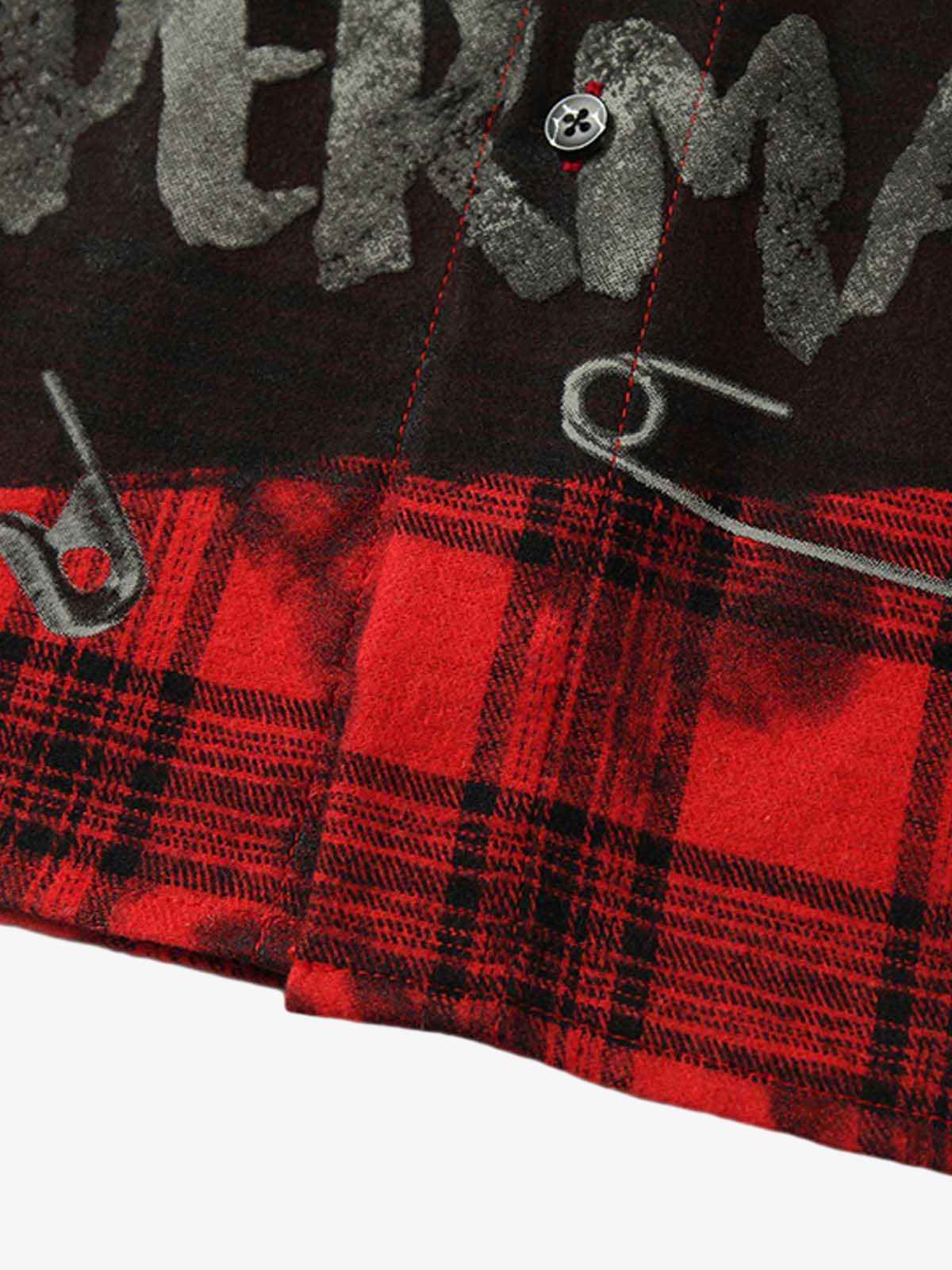 Street Creative Pin Print Plaid Shirt