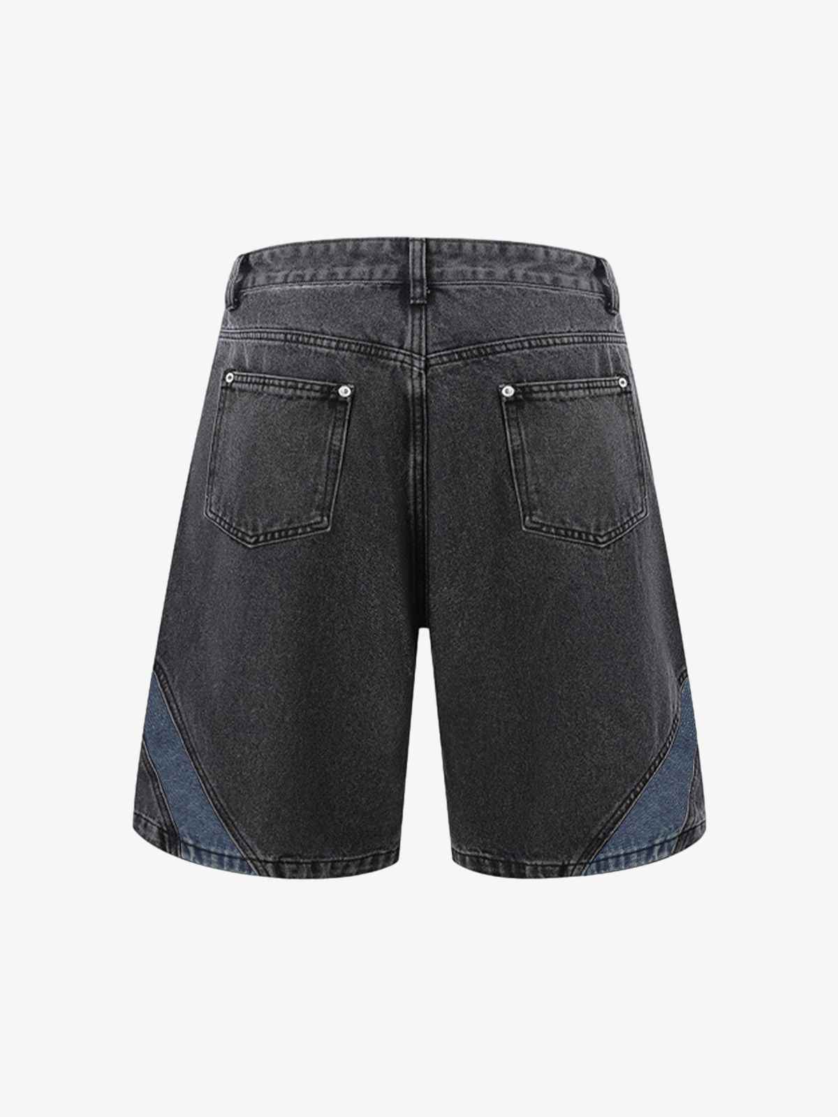 Deconstructed Patchwork Short-Sleeve Cropped Denim Set