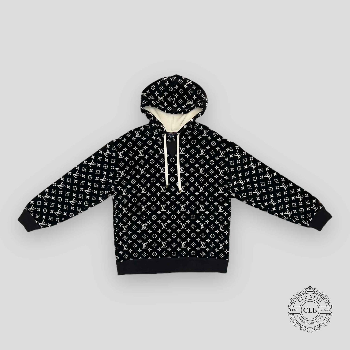 Louis Vuitton Monogram Toweling Hoodie in Black