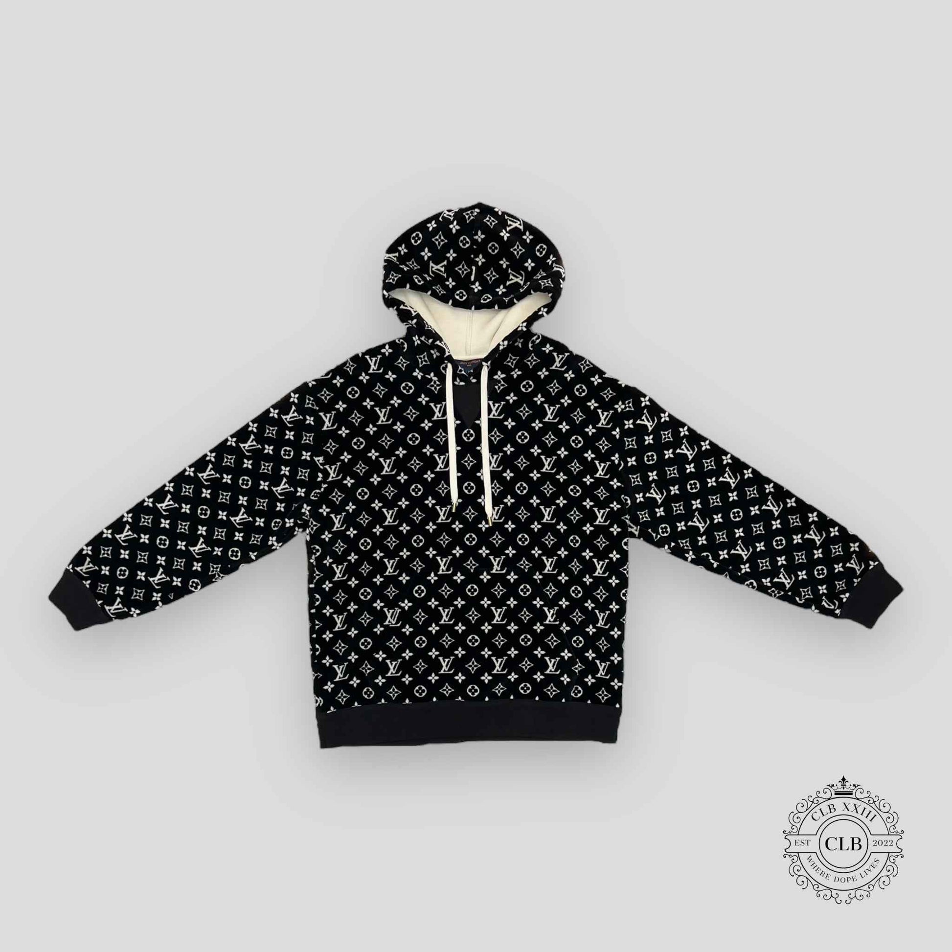 Louis Vuitton Monogram Toweling Hoodie in Black