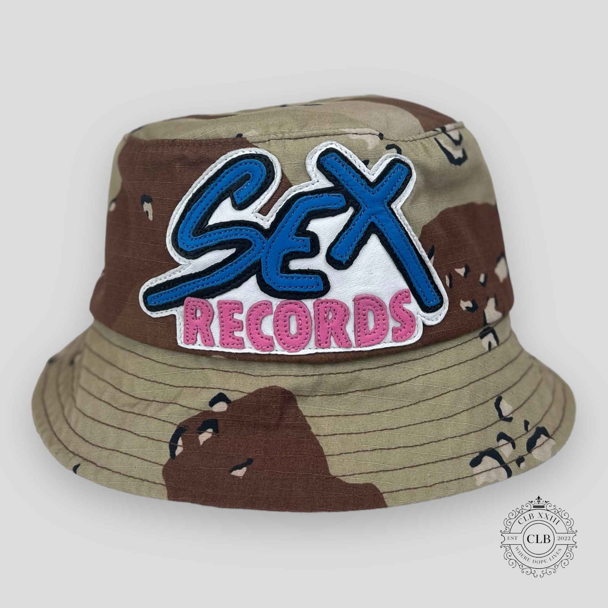 Chrome Hearts Sex Records Patch Bucket Hat in Desert Tan