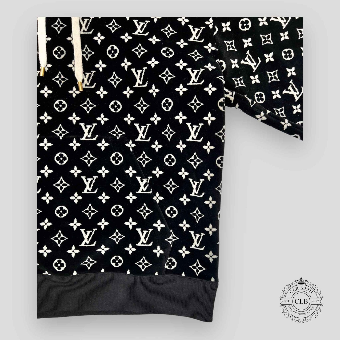 Louis Vuitton Monogram Toweling Hoodie in Black