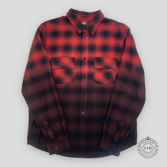 Amiri Dip Dye Flannel in Red/Black