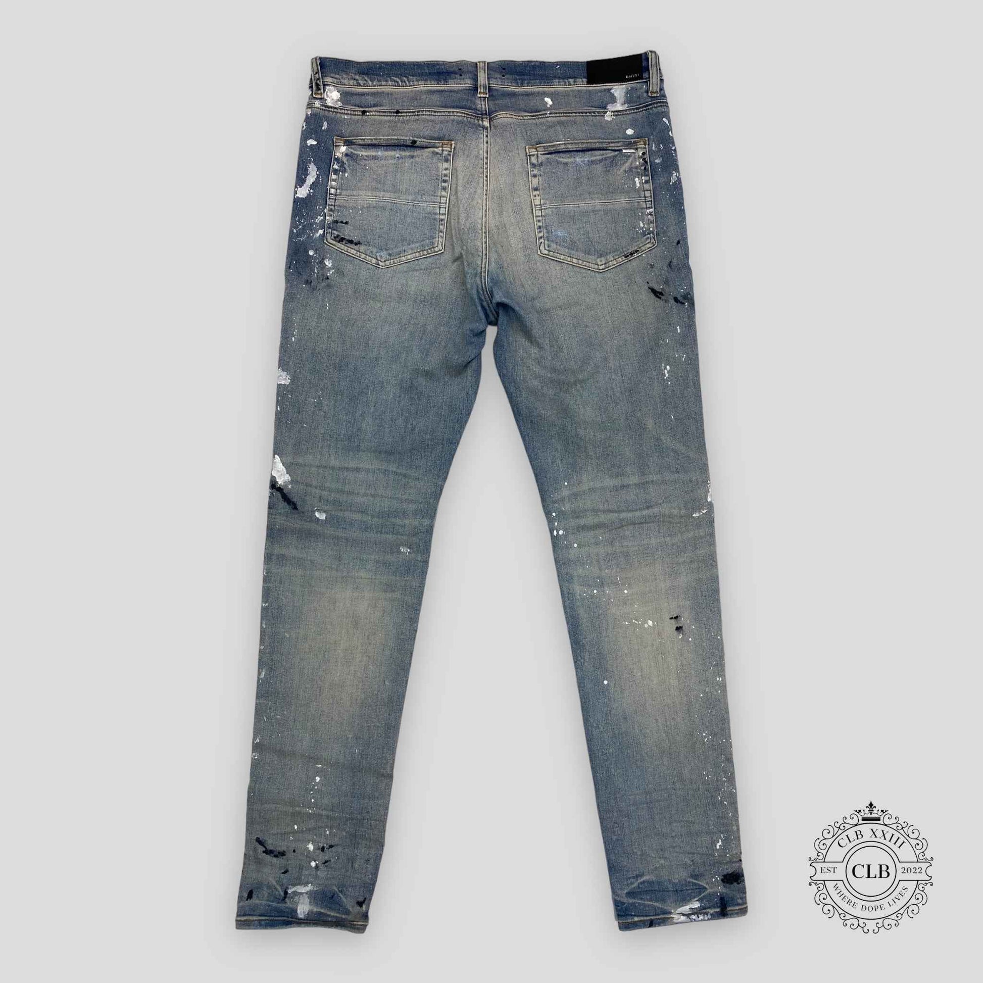 AMIRI PAINT SPLATTER JEANS - CLAY INDIGO