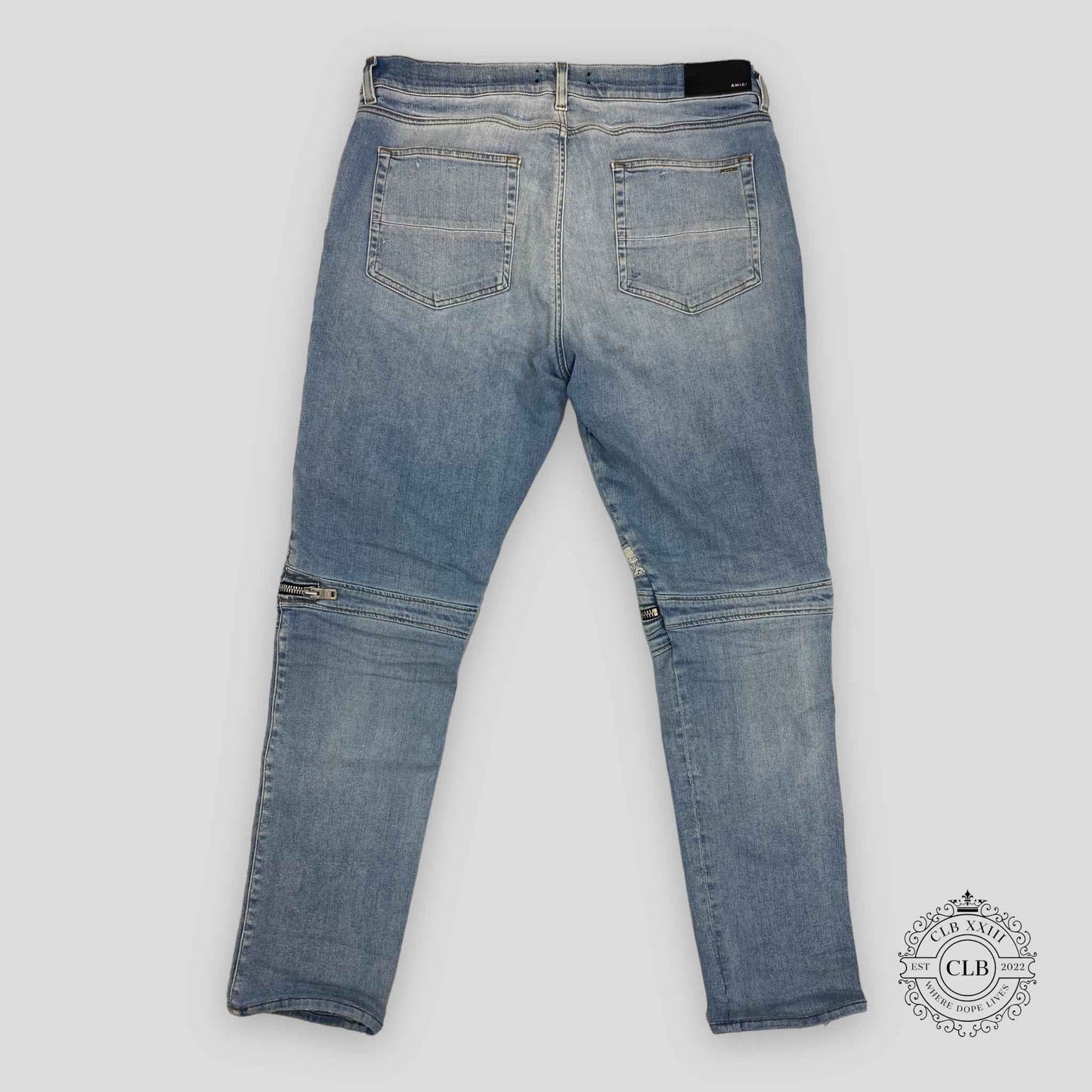 AMIRI MX2 WHITE BANDANA JEANS - CLAY INDIGO