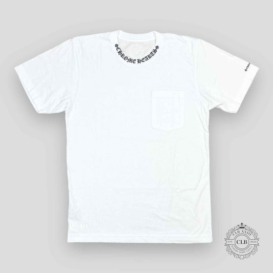 CHROME HEARTS NECK LOGO POCKET T-SHIRT - WHITE