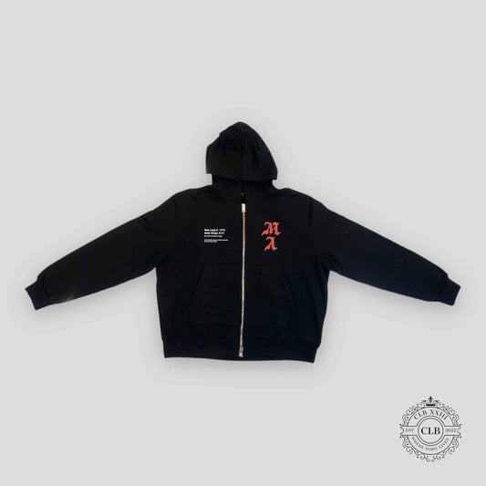 AMIRI WES LANG SOLAR KINGS ZIP HOODIE - BLACK