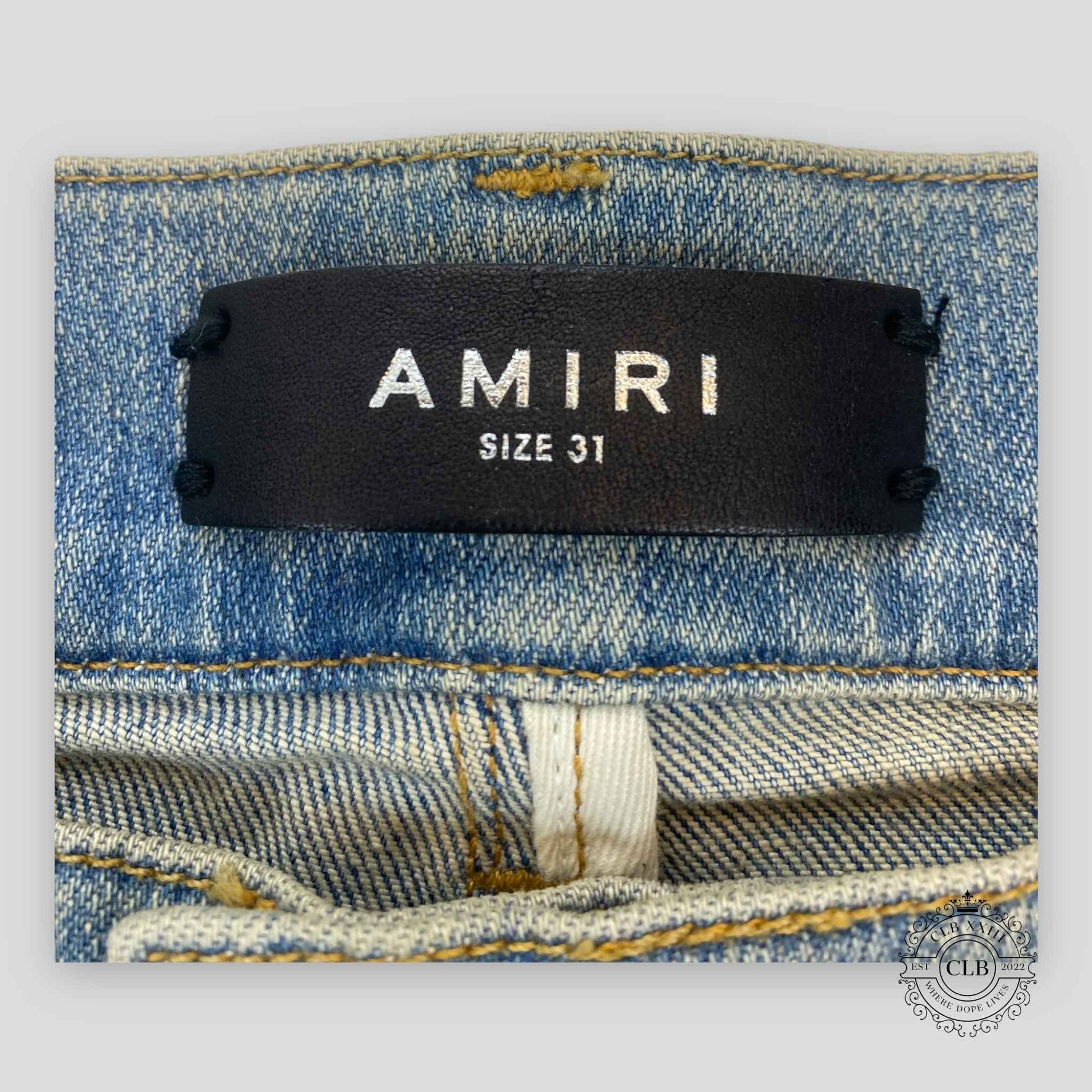 AMIRI MX1 PLAID JEANS - CLAY INDIGO/GREEN