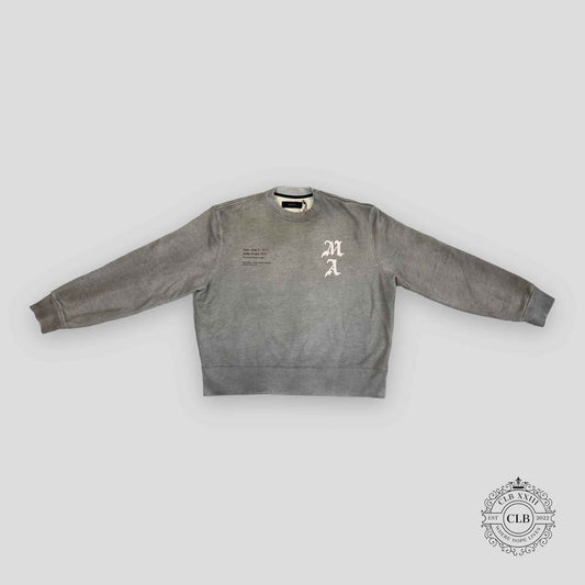 AMIRI WES LANG SOLAR KINGS CREWNECK - HEATHER GREY