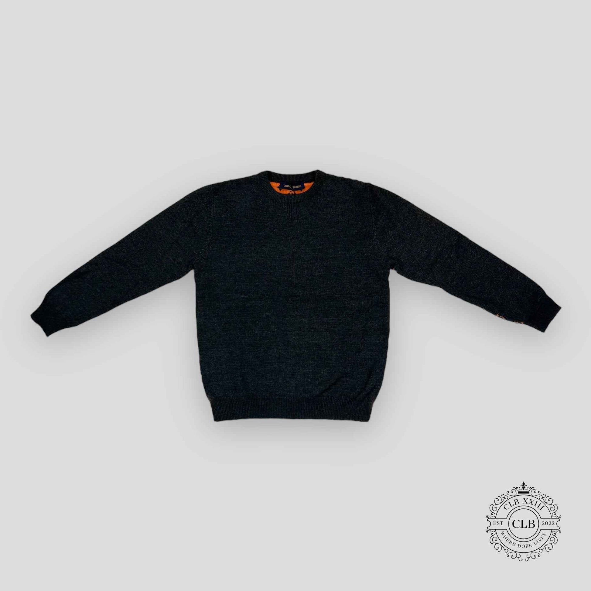 LOUIS VUITTON MONOGRAM KNIT SWEATER - GREY/ORANGE