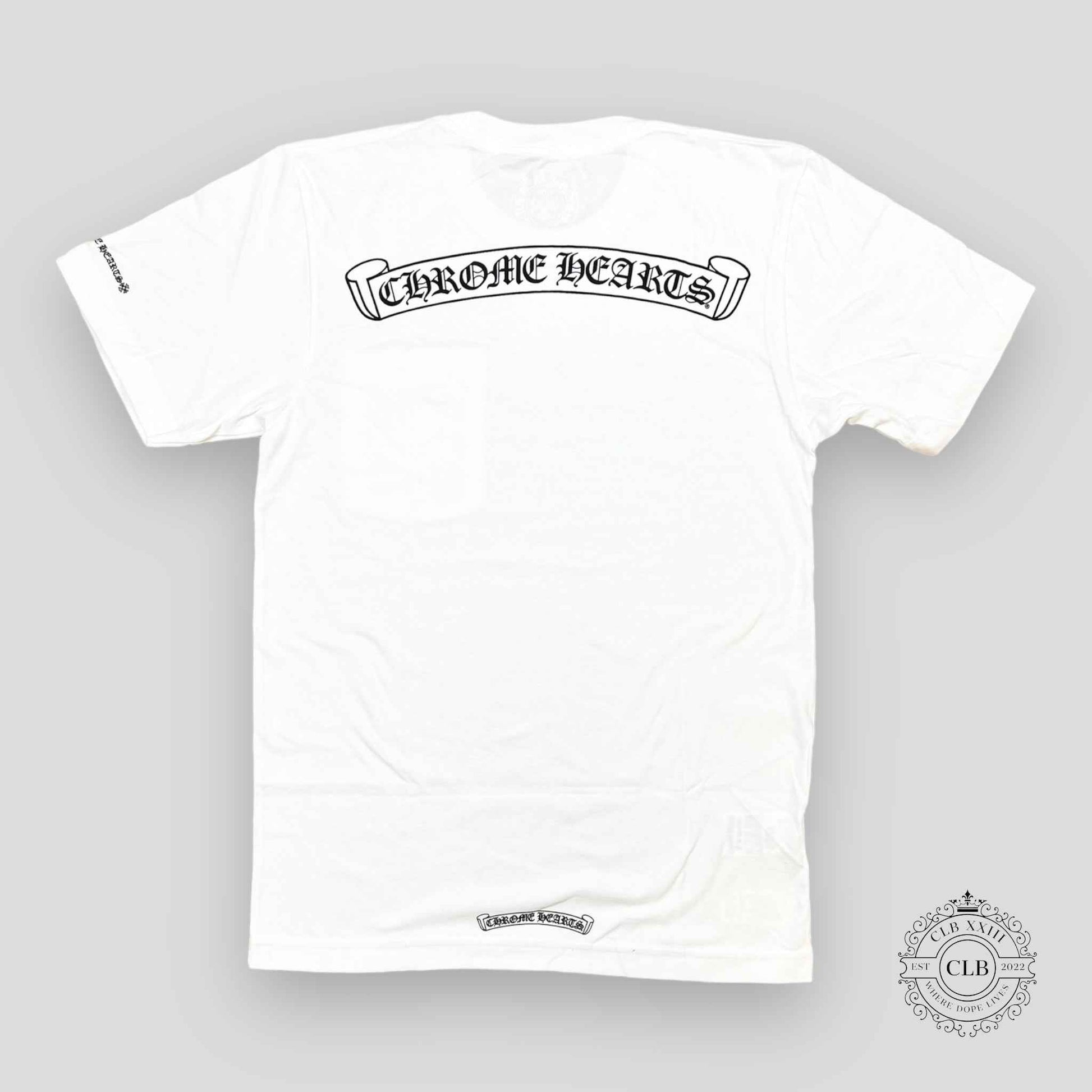 CHROME HEARTS SCROLL LOGO POCKET T-SHIRT - WHITE
