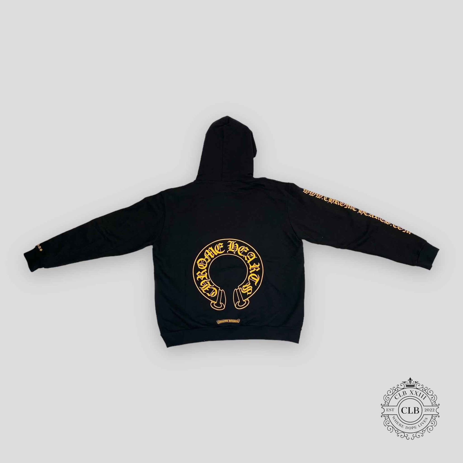 CHROME HEARTS HORSESHOE HOODIE - BLACK/GOLD