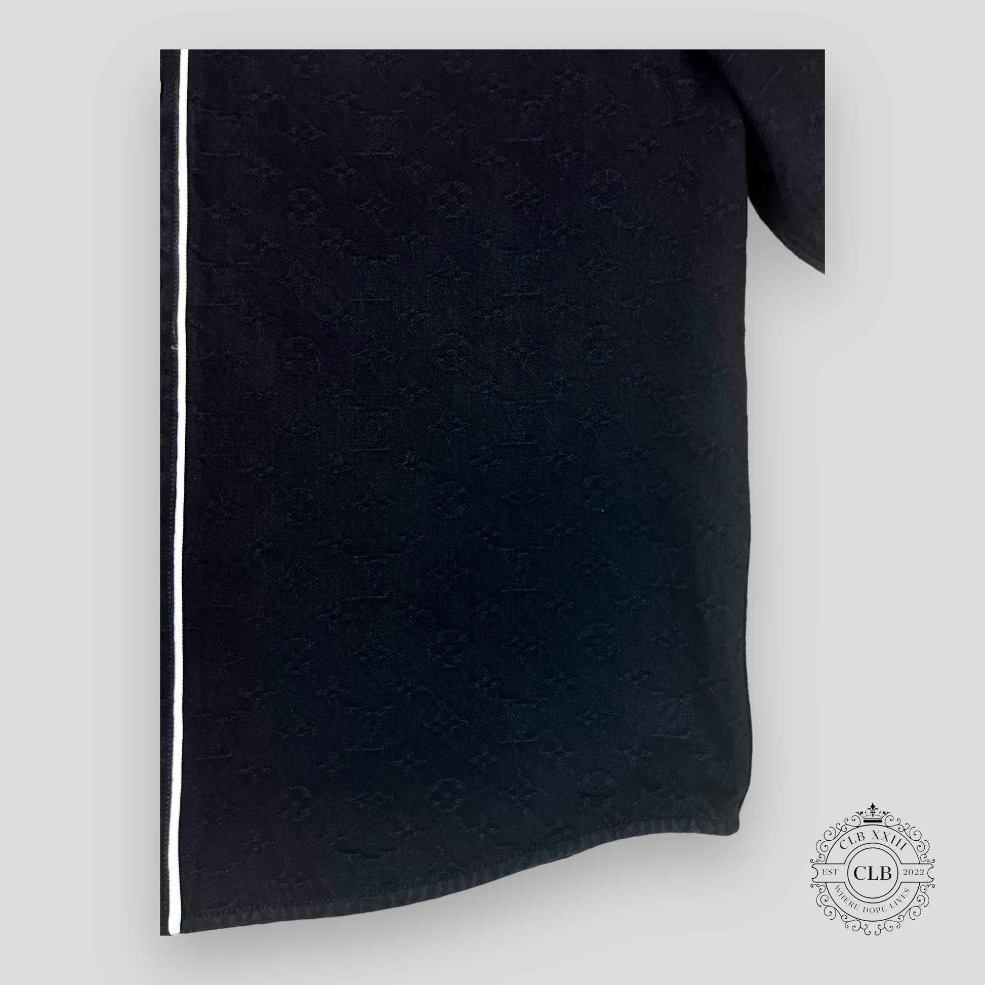 Louis Vuitton Monogram Denim Short Sleeve Shirt in Black