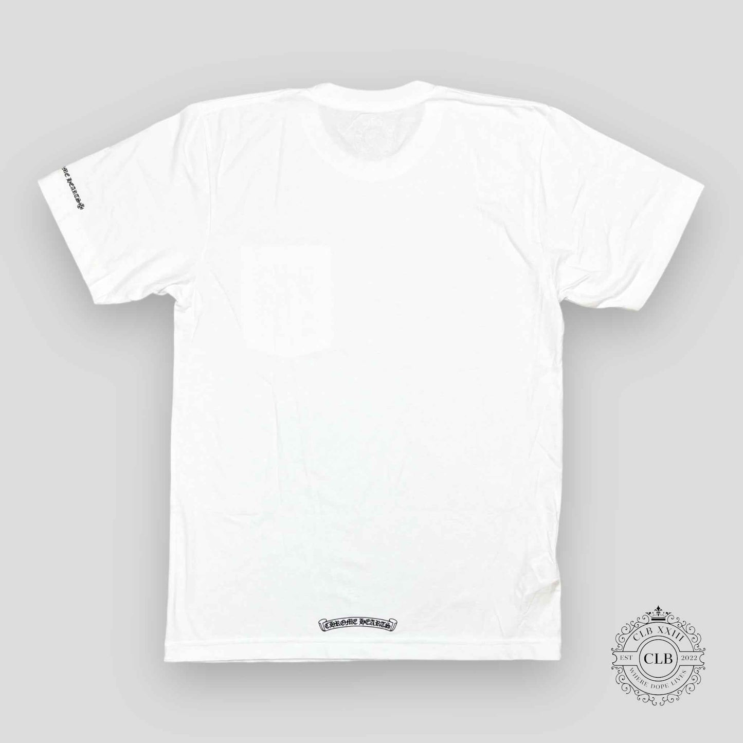 CHROME HEARTS NECK LOGO POCKET T-SHIRT - WHITE