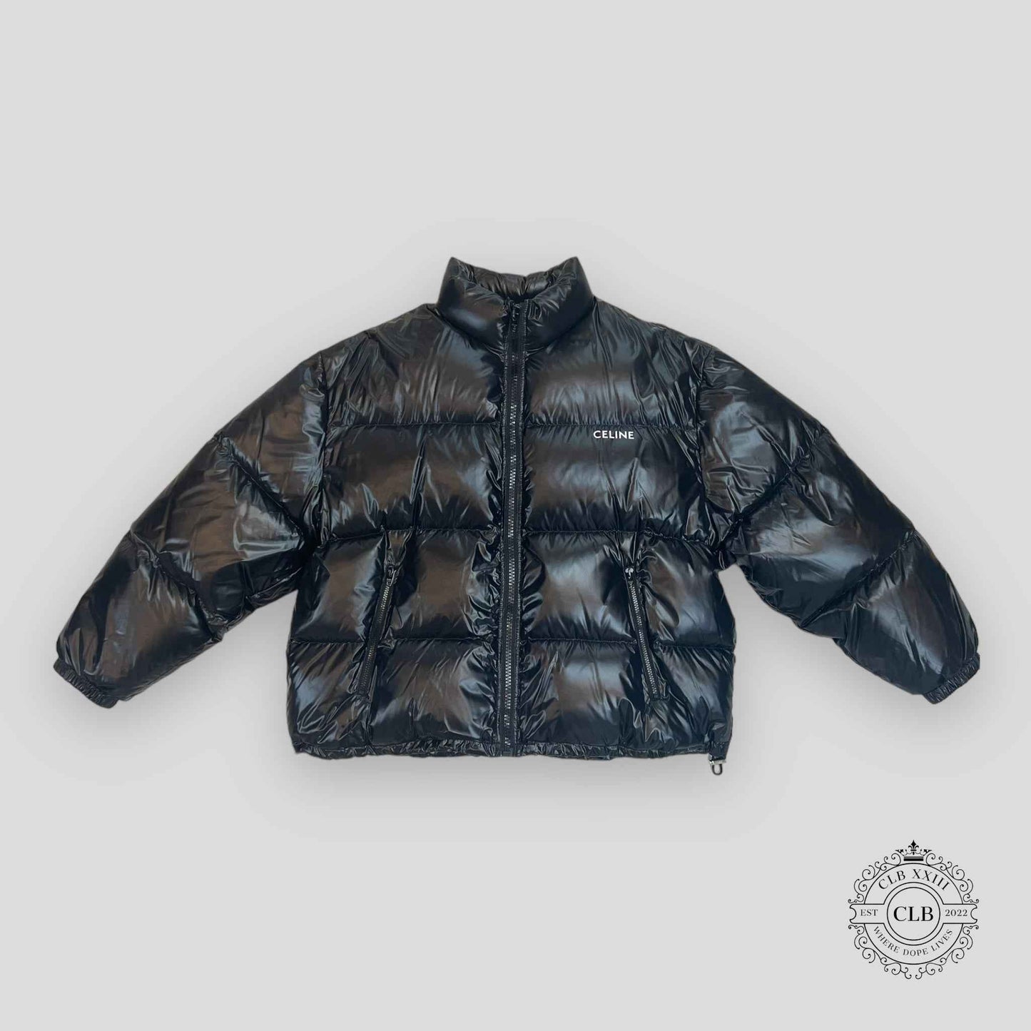 Celine Homme Short Nylon Down Jacket in Black