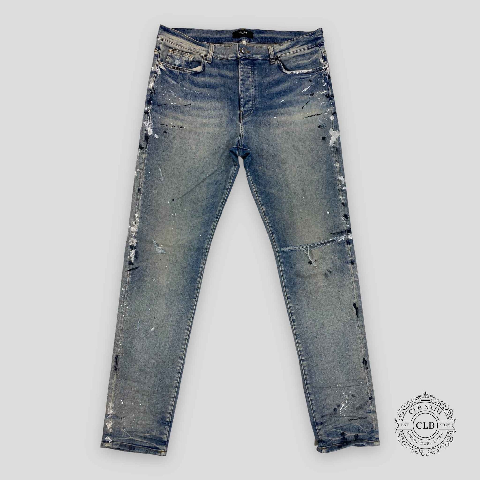AMIRI PAINT SPLATTER JEANS - CLAY INDIGO