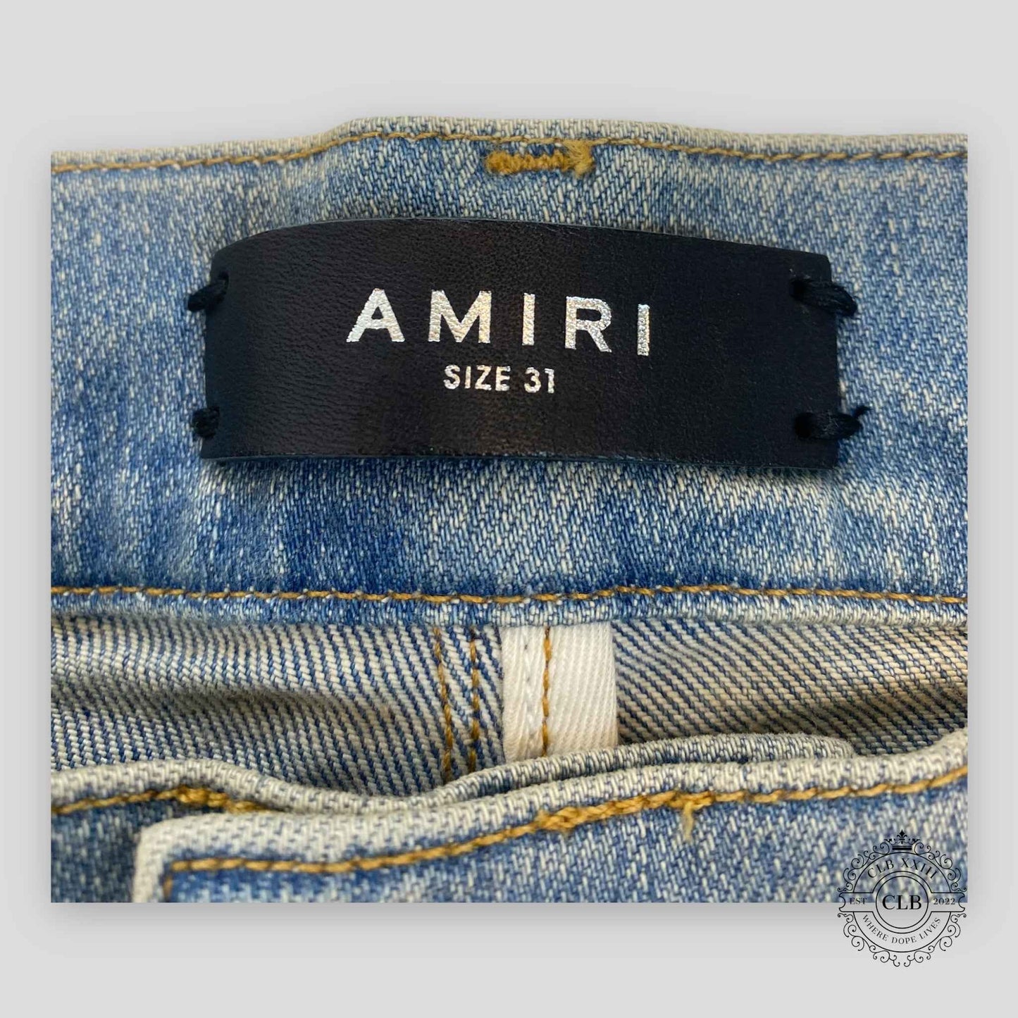 Amiri Lunar New Year Thrasher Jeans in Clay Indigo