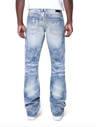 SMOKE RISE Jeans Distressed Ripped Light Wash