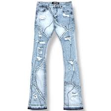 VICIOUS DENIM Jeans Distressed Panel Light Wash