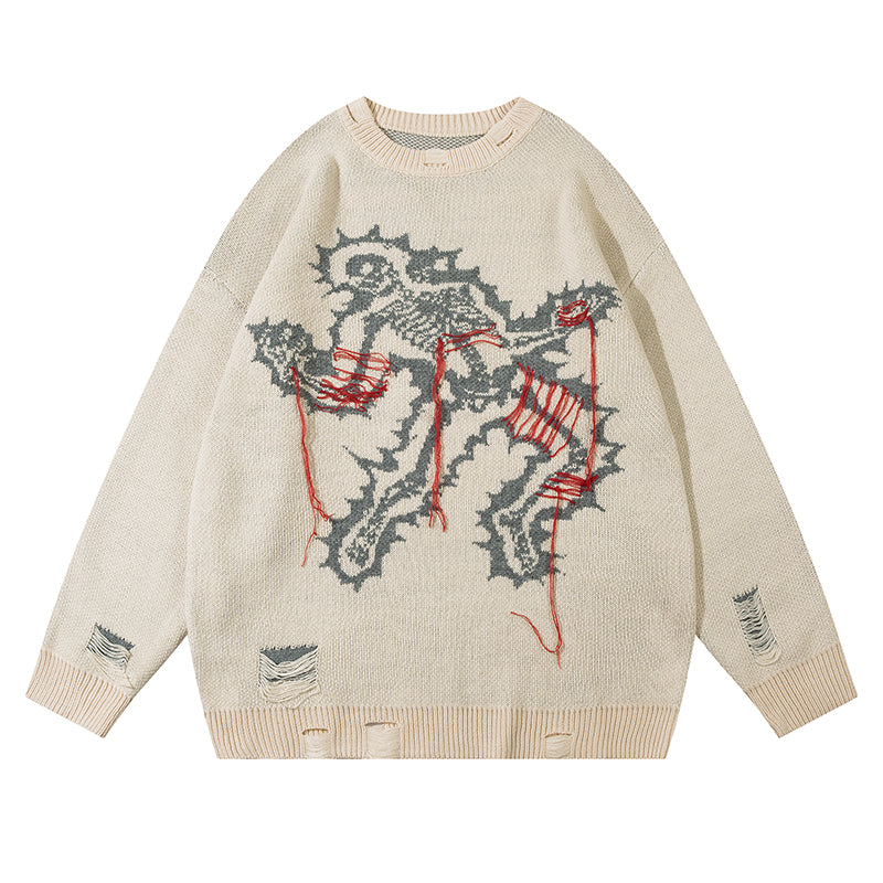 Grim Stitches | High Street Gothic Knit Jumper - Luxuryurbanwear