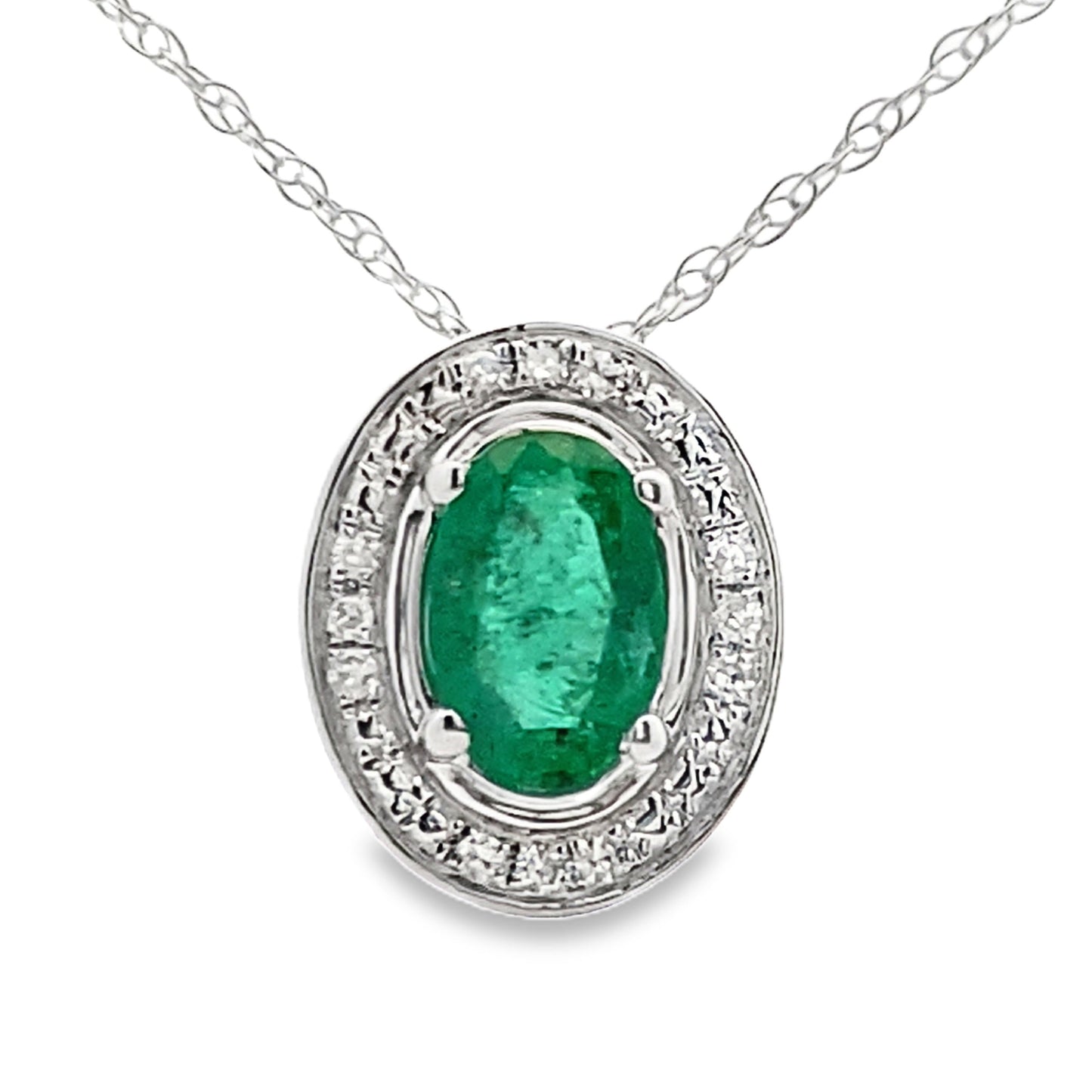 .46ct Emerald Diamond Fashion Pendants 10KT White Gold