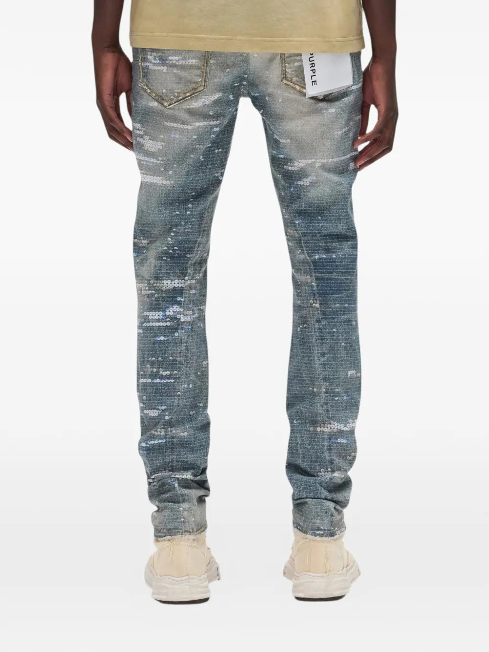 PURPLE Jeans Distressed Paint Splatter Light Wash