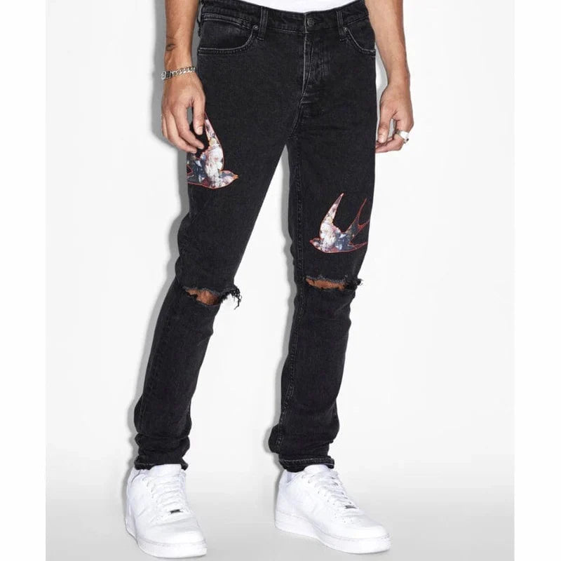 KSUBI Jeans Graphic Print Distressed Skinny