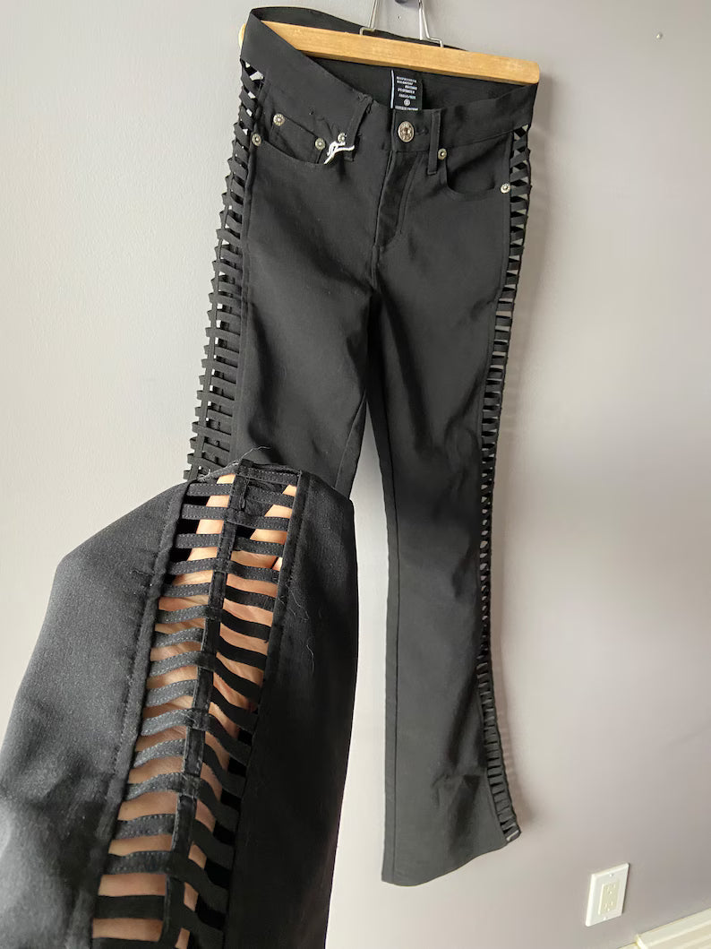 PREME Pants Black Flare Studded