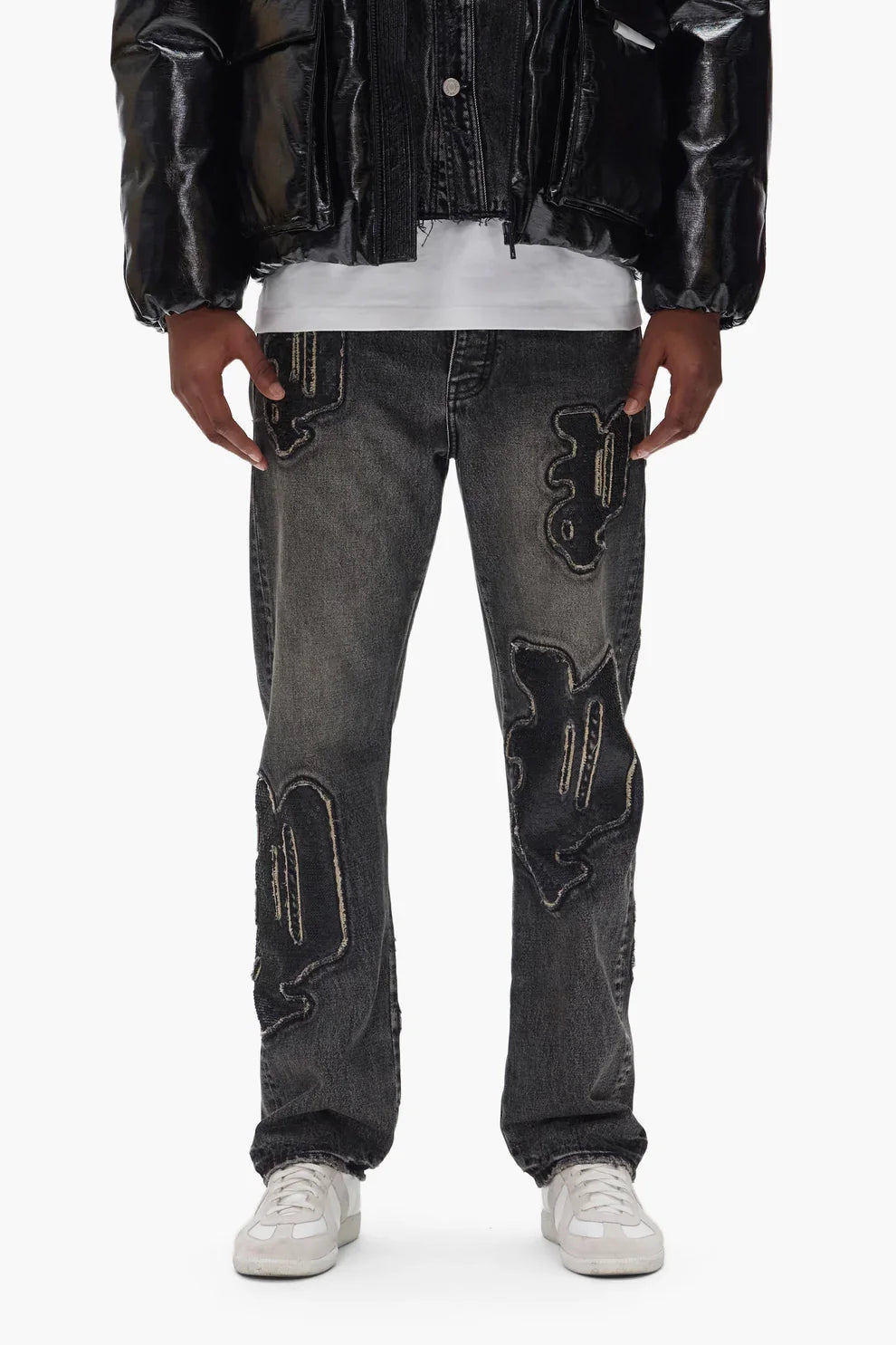 PURPLE Jeans Embroidered Graphic Washed