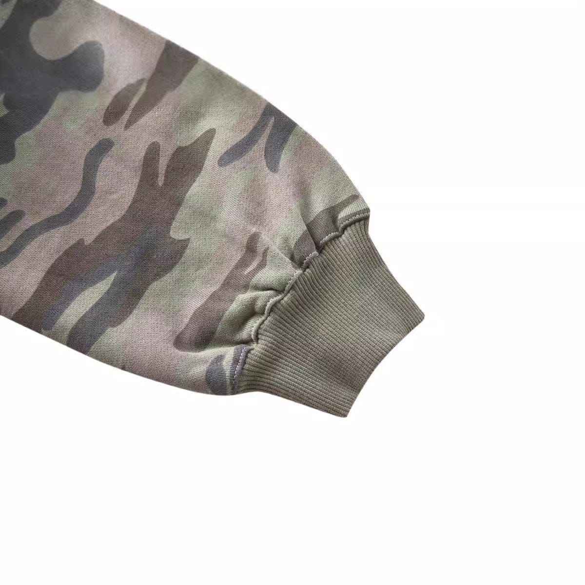 Zip Up Hoodie Print Camouflage