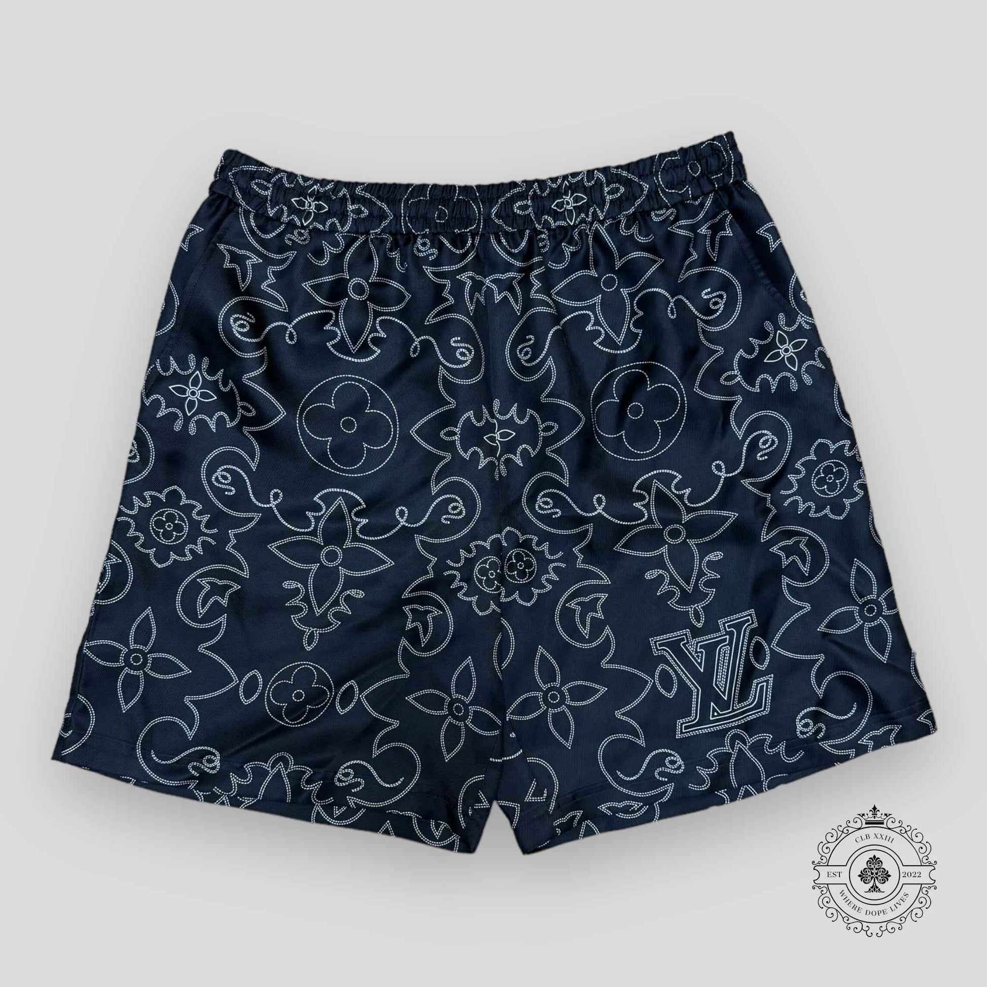 Louis Vuitton Arabesque Printed Silk Shorts in Black/White