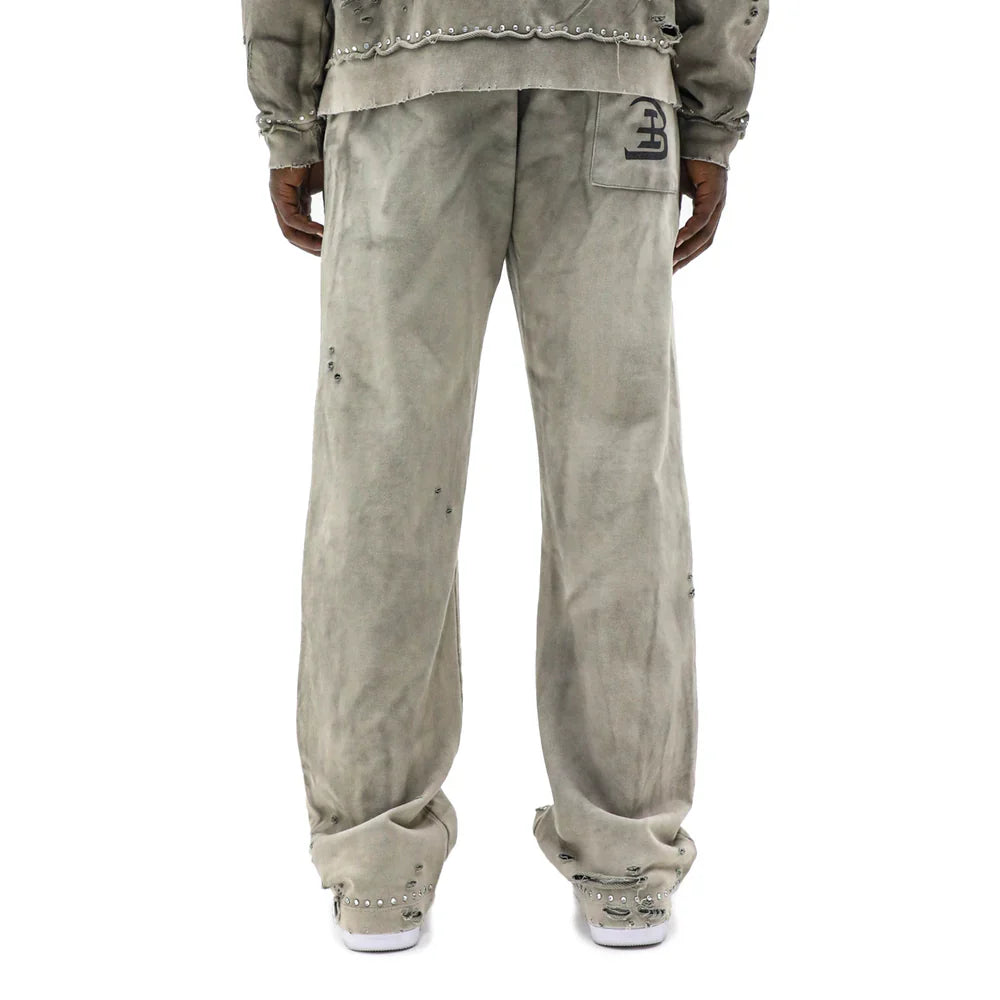 BLACK ISLAND Sweatpants Distressed Vintage Wash