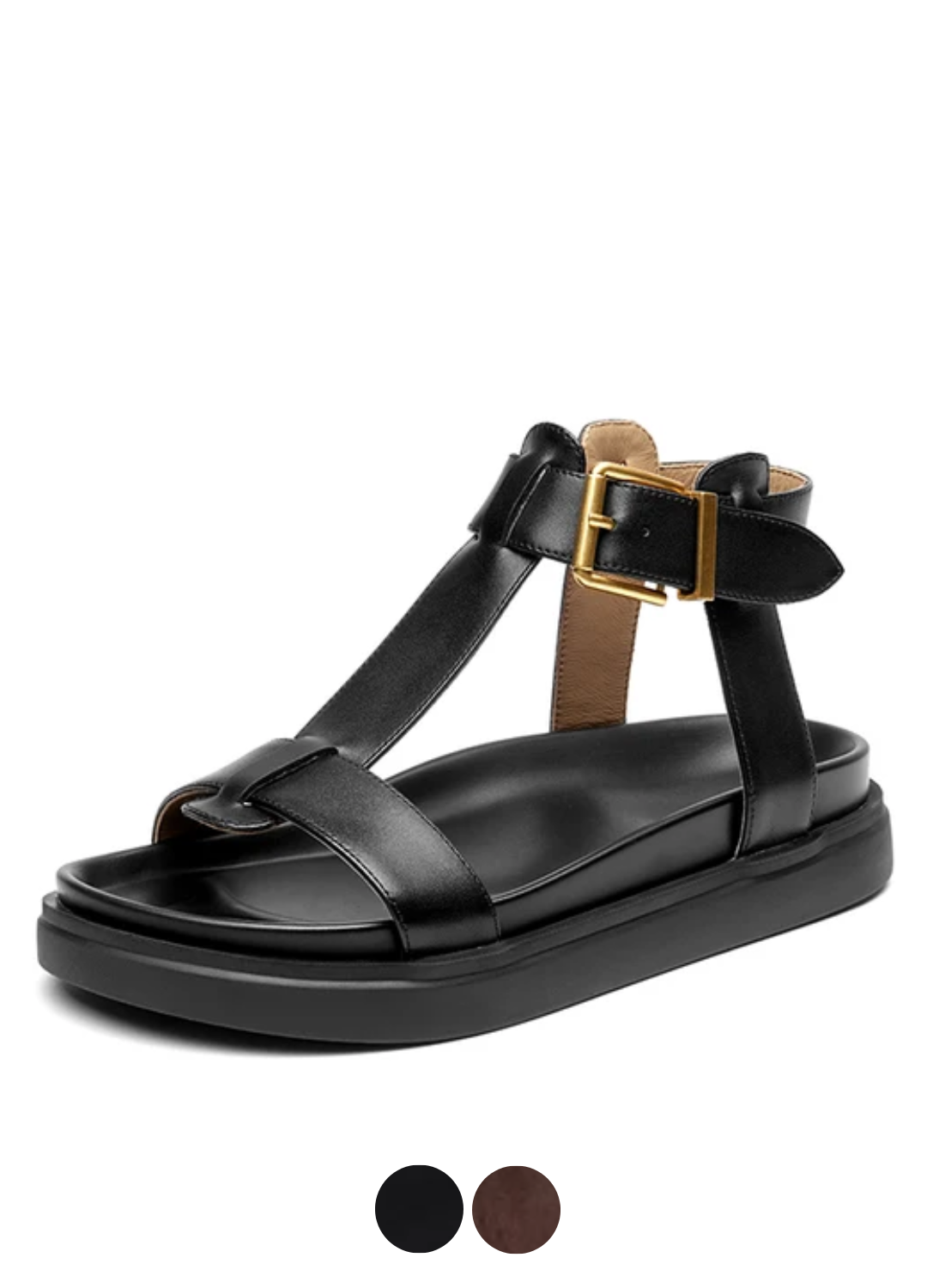 USS Shoes Sara Women's T-Strap Leather Sandal - Luxuryurbanwear