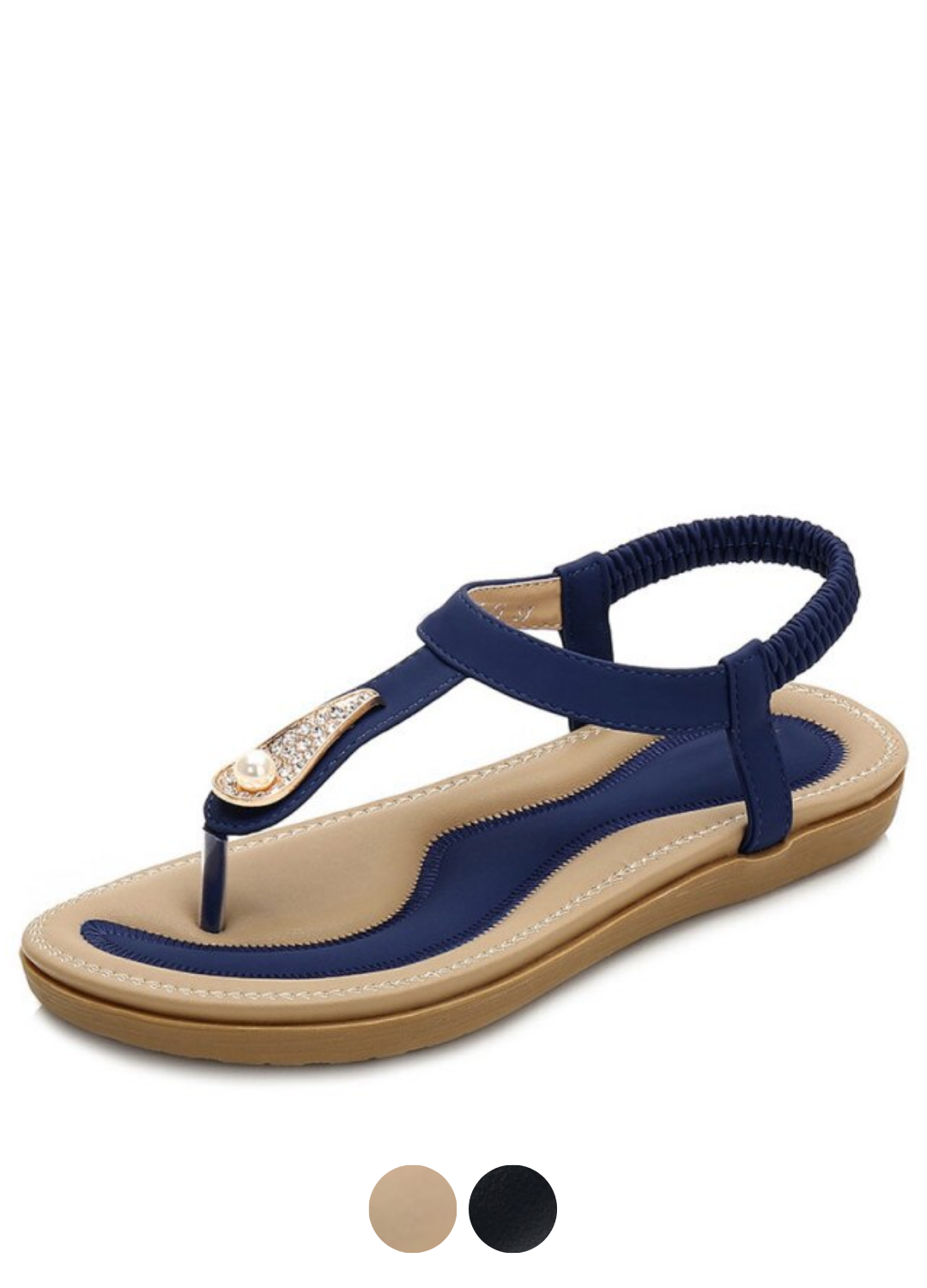 Fegali Women's Flat Sandal Elastic Band
