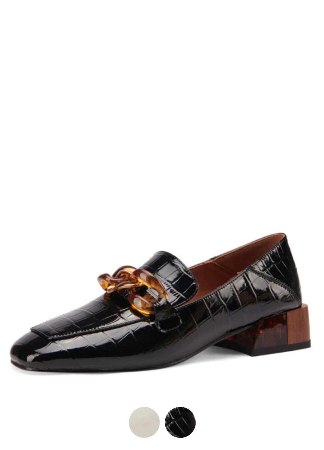 Susex Women's Chunky Heel Leather Black Loafer - Luxuryurbanwear