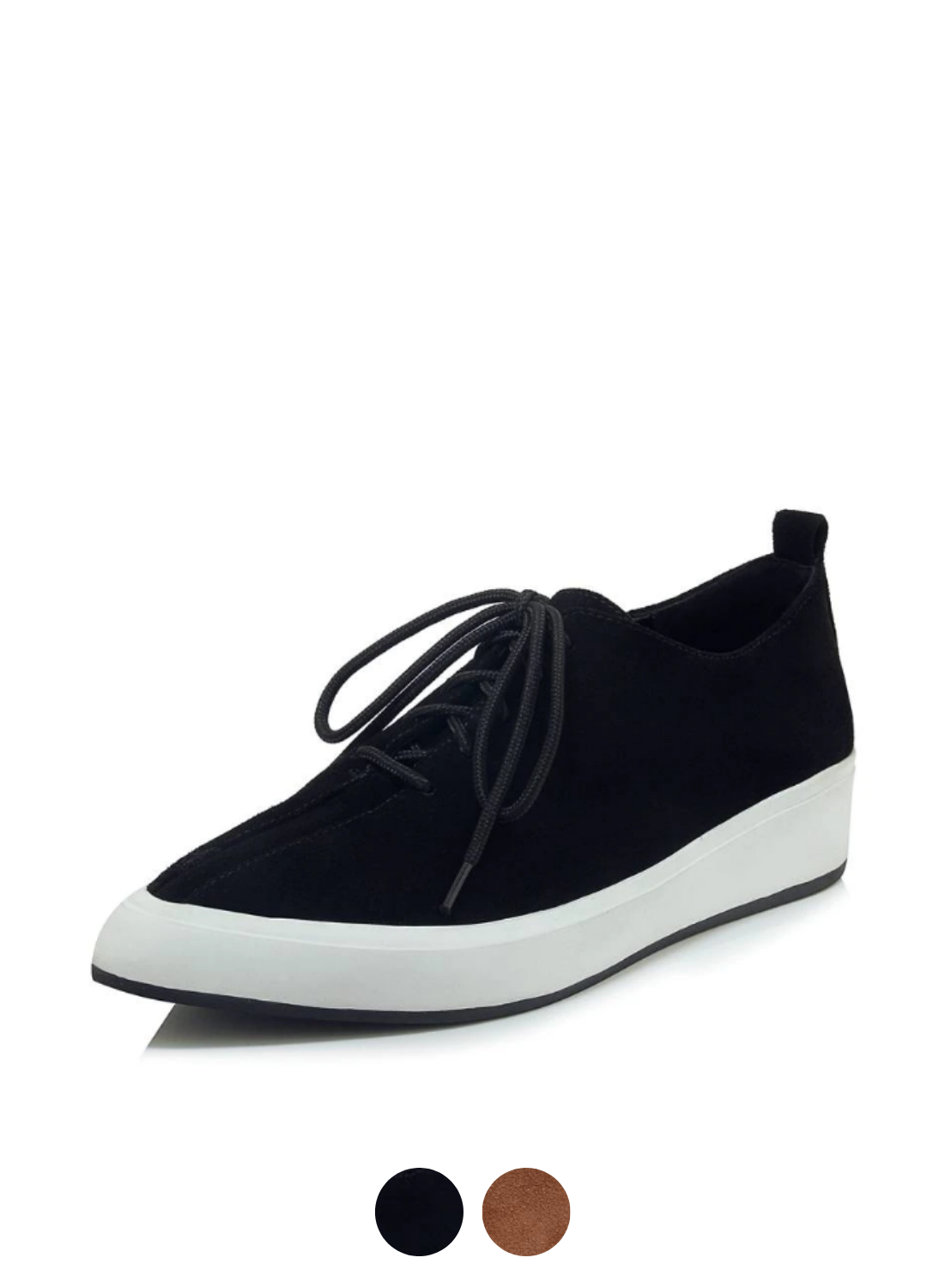 Stewart Women's Suede Wedges Lace-Up Oxford Black Shoes - Luxuryurbanwear