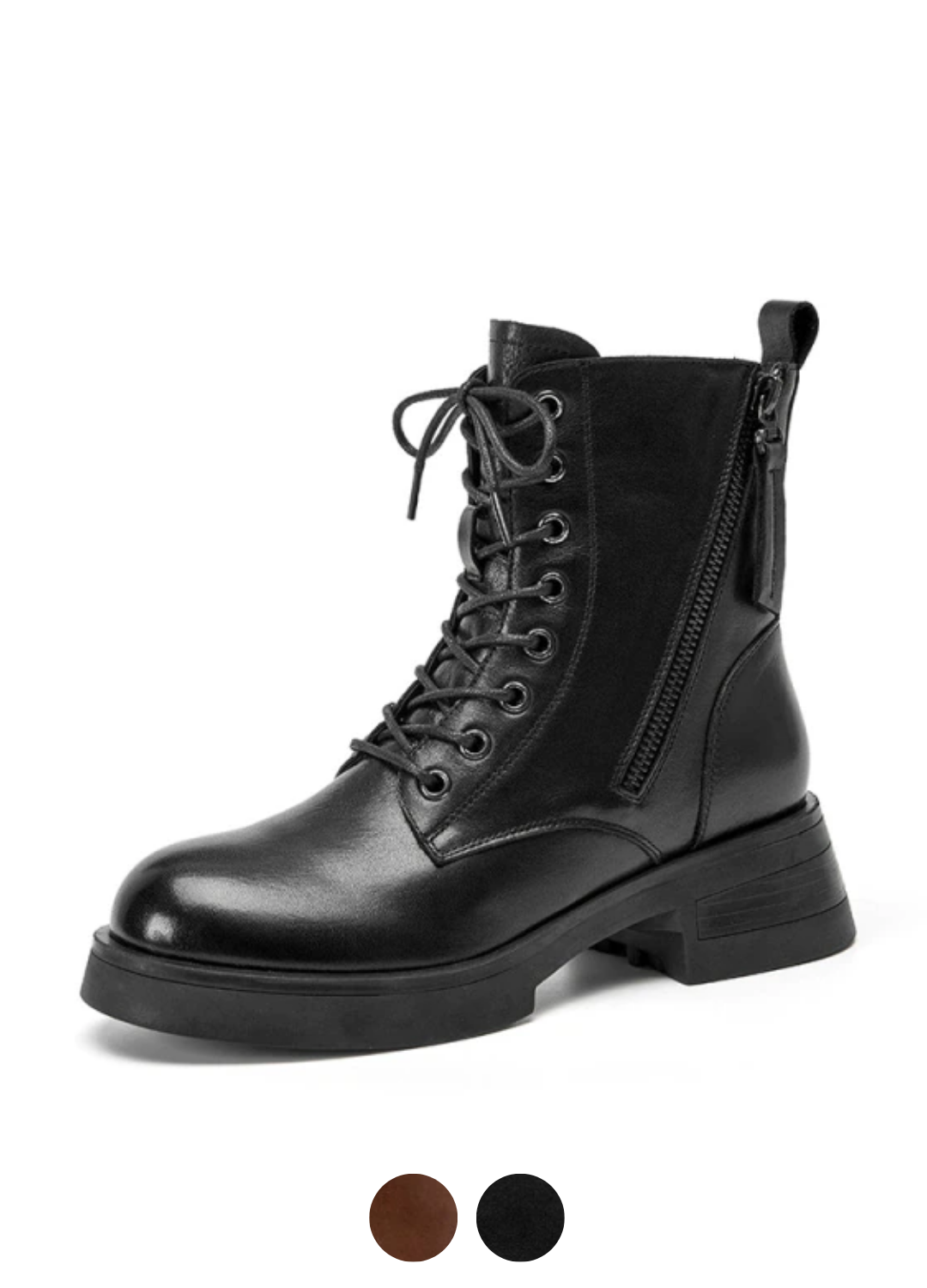Erin Women's Leather Black Boots - Luxuryurbanwear