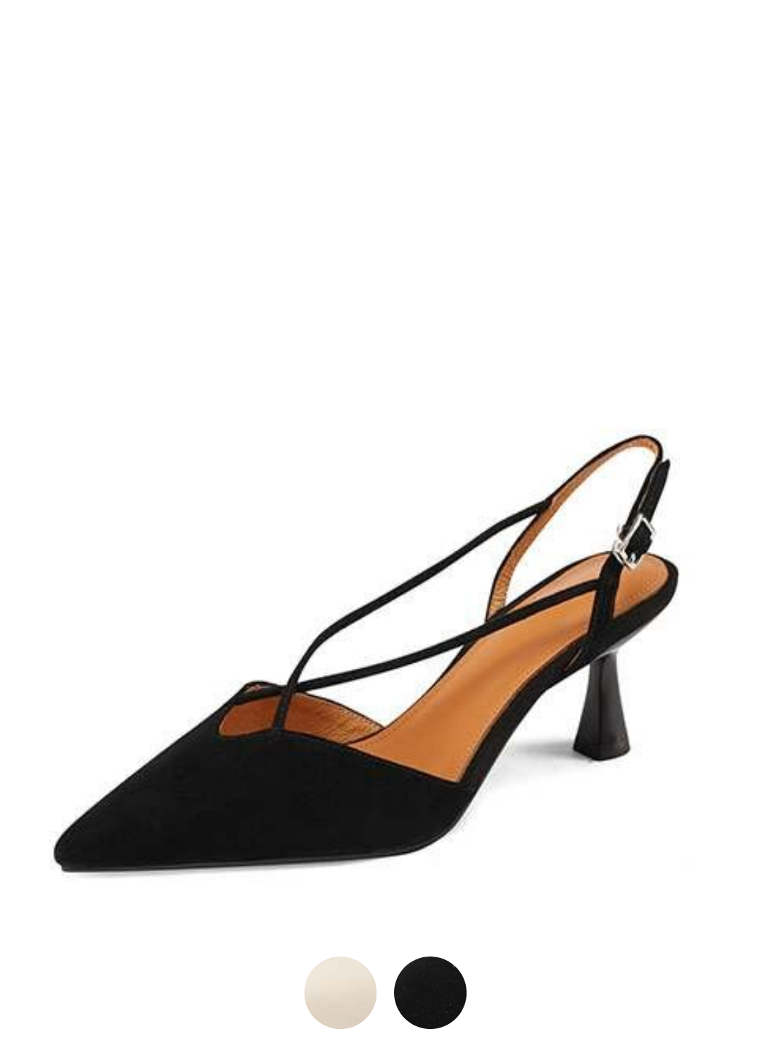 Vika Women's Pointed Toe Leather Black Sandal - Luxuryurbanwear