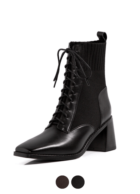 Loana Women's Fashion Leather Black Boots