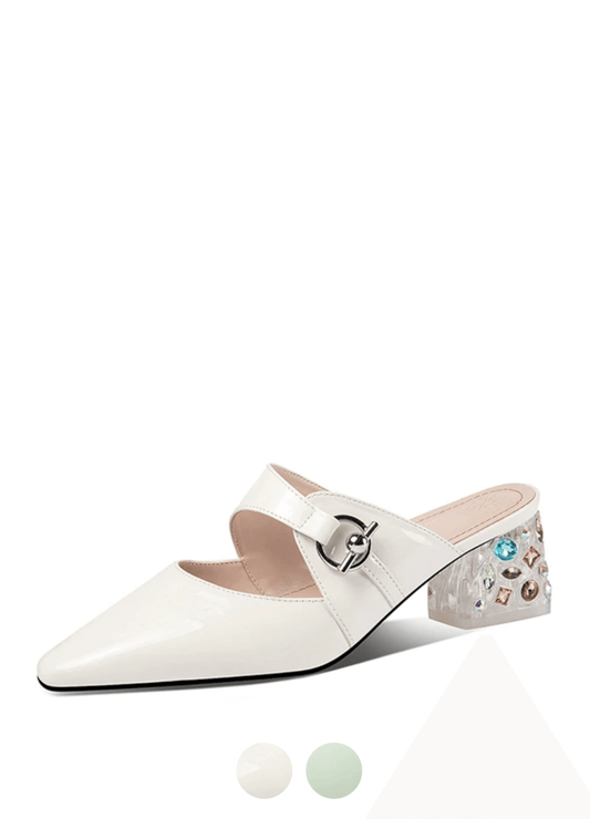 Piani Women's Elegant Genuine Leather Mules Shoes