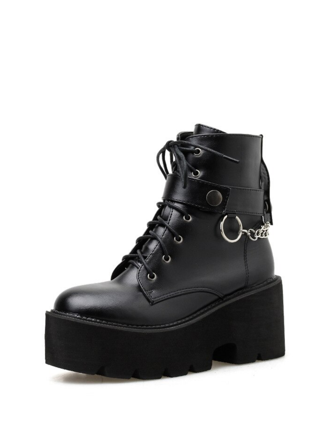 Samira Women's Black Gothic Style Platform Boots - Luxuryurbanwear