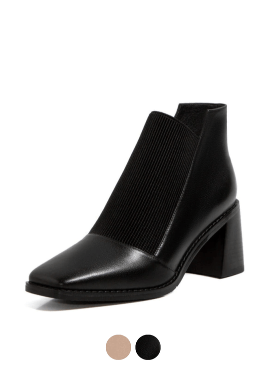 Abdul Women's Leather High Heel Black Booties