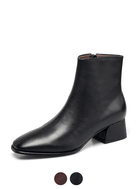 Astor Women's Leather Ankle Black Bootie