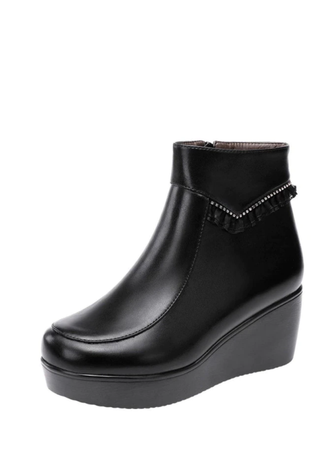 Jimena Women's Black Platform Ankle Boots - Luxuryurbanwear