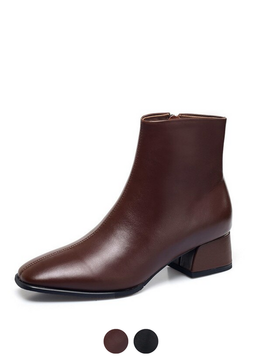 Astor Women's Leather Ankle Bootie - Luxuryurbanwear