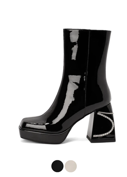 USS Shoes Any Women's Patent Leather Boots - Luxuryurbanwear