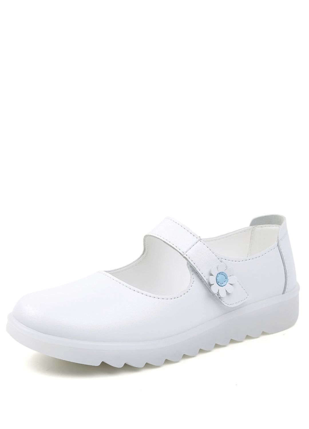 Zoe Women's White Flat Shoes for Nurse