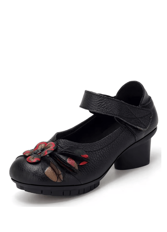 USS Shoes Thalia Women's Ethnic Style Round Toe Pumps Sale Drop Black (Size 8)