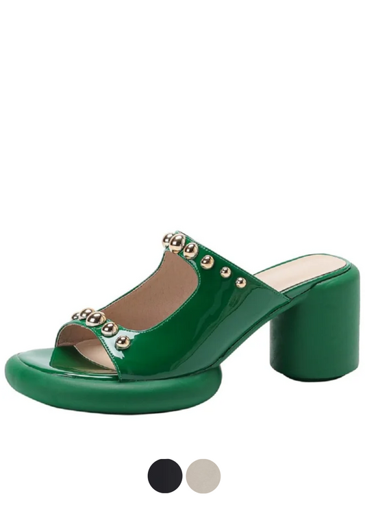 USS Shoes Vicenta Women's Rivet Patent Leather Sandals - Luxuryurbanwear